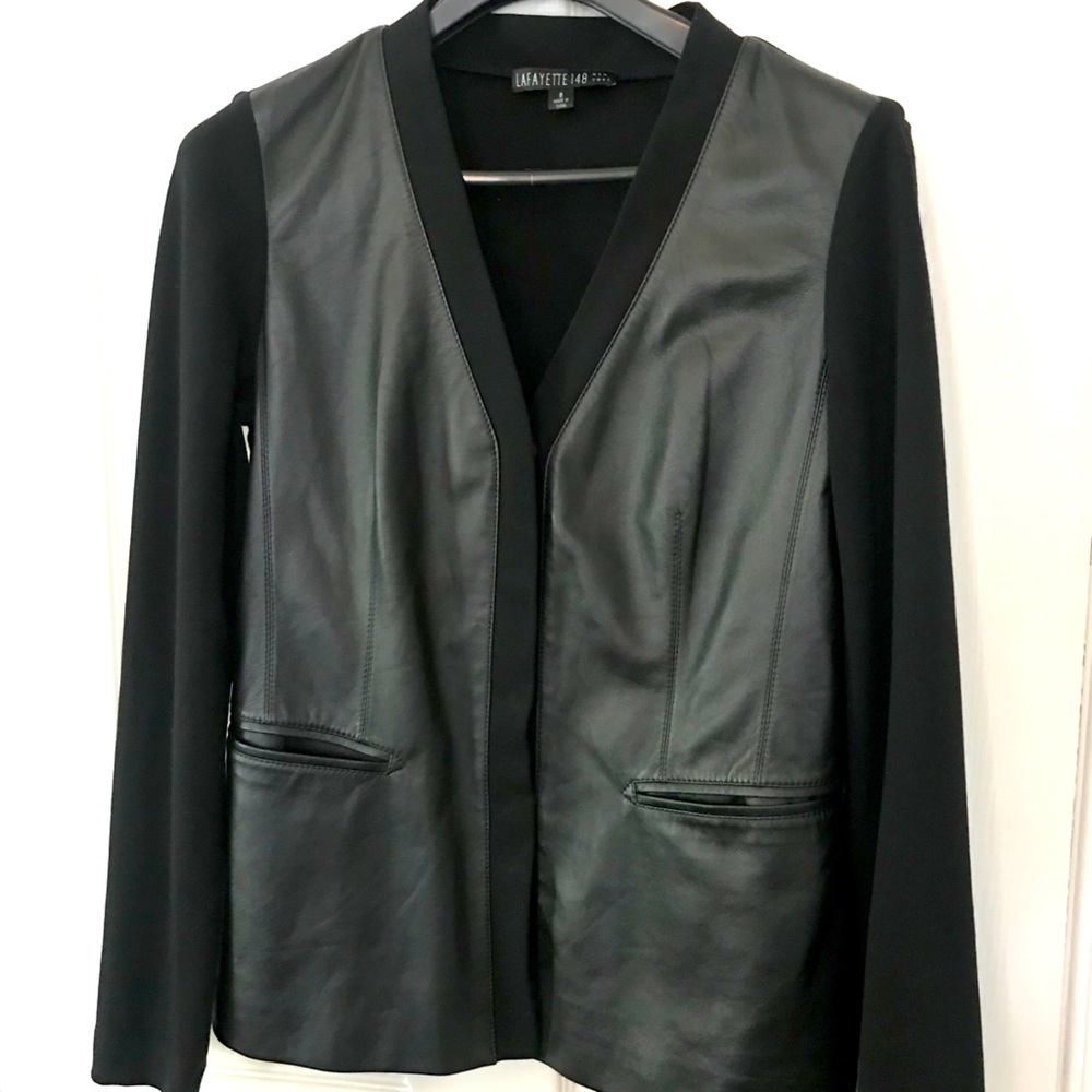 Lafayette 148 New York Leather Blazer